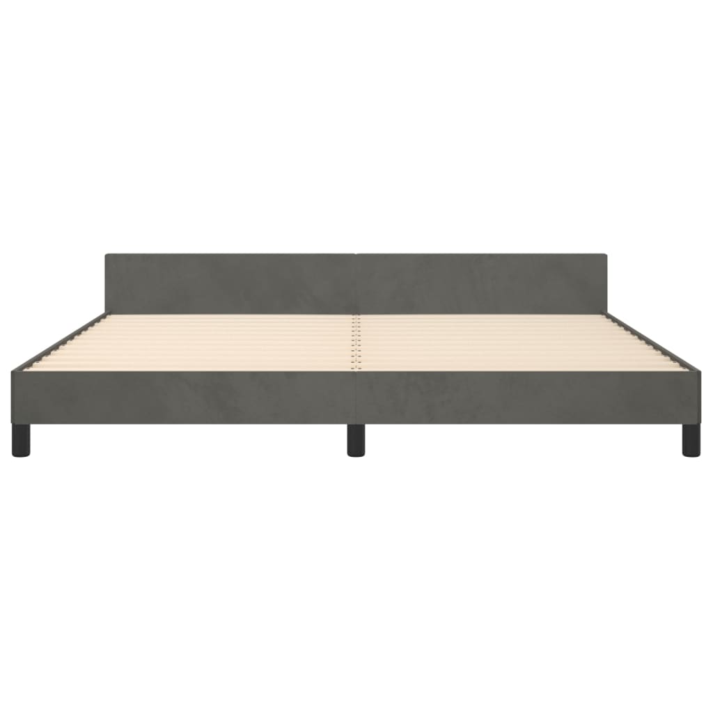 Cadre de lit sans matelas velours gris foncé 200x200 cm — COMFORTXL - 6