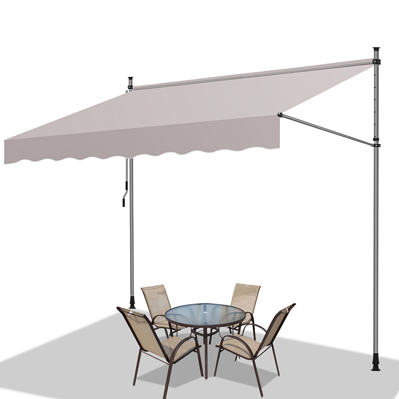 Toldo de balcón crema, 200x120 cm, retráctil, protección uv, para terraza