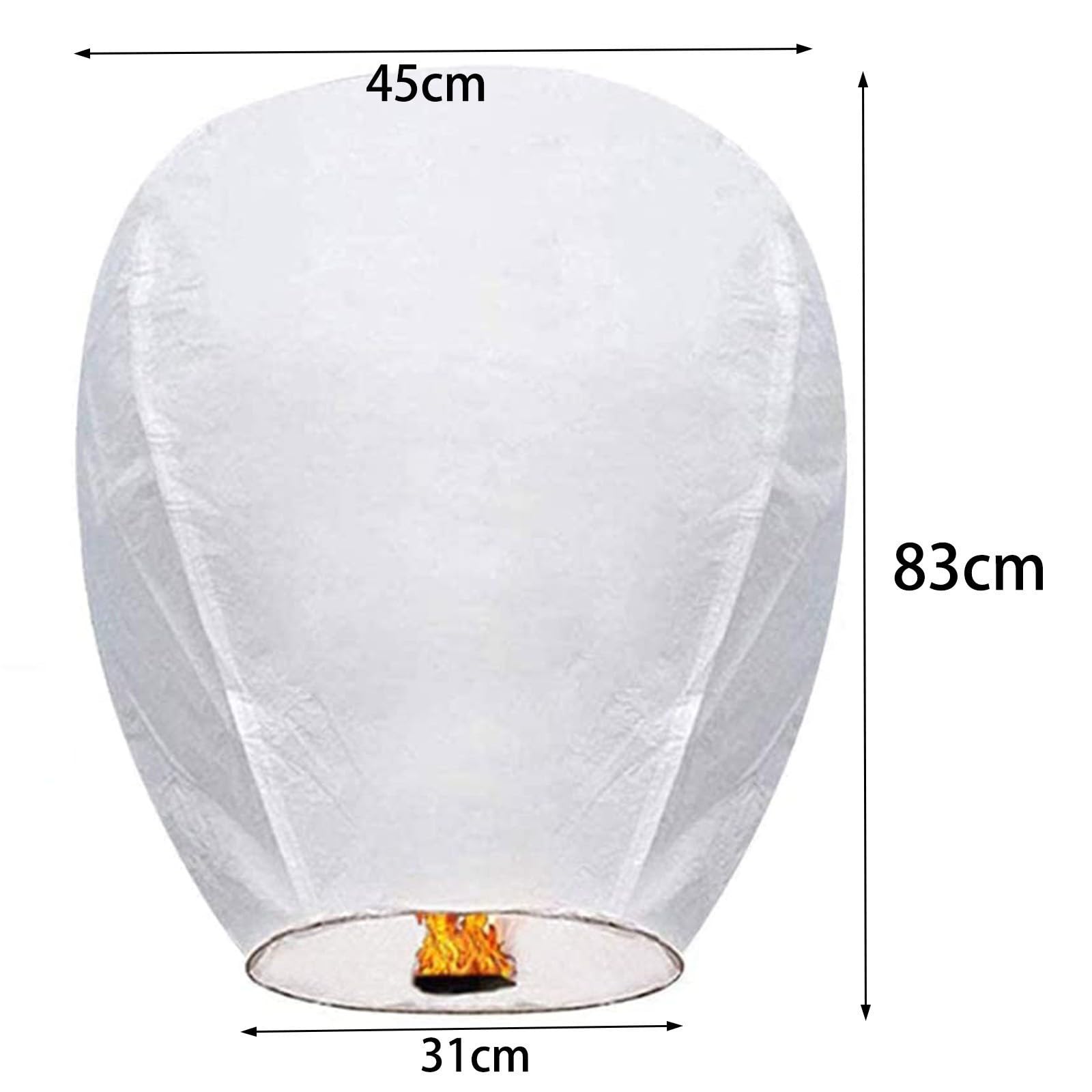 Lot de 10 lanternes chinoises en papier blanc 83 x 45 cm pour mariage, commémoration, célébration - 2
