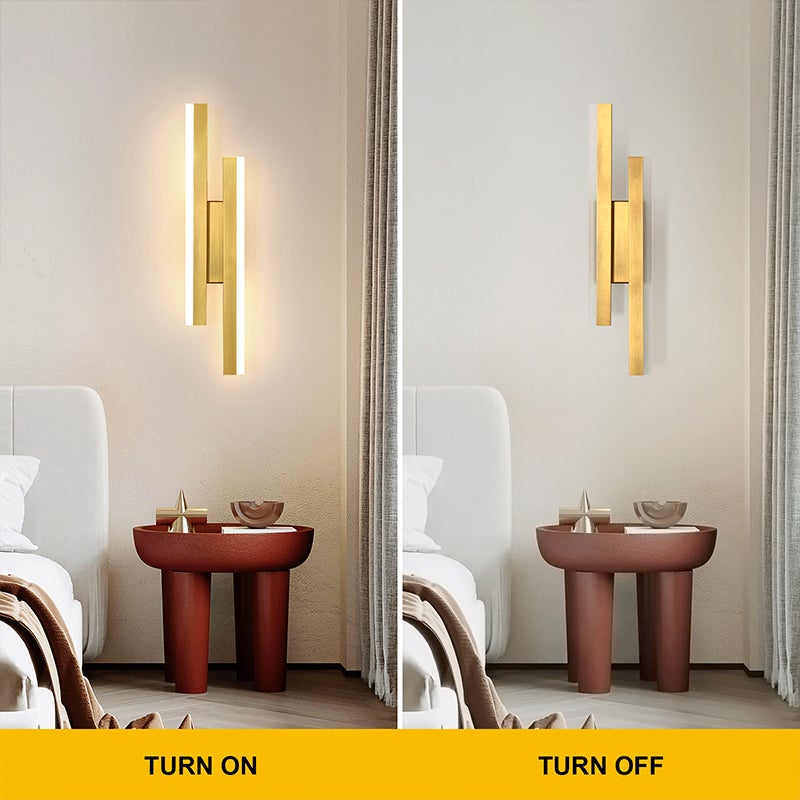 COMELY Applique Murale Intérieure LED 16W, Lampe Murale Moderne en Or pour Chambre Salon Hôtel Escalier, Lumière Blanc Chaud 3000K - 5