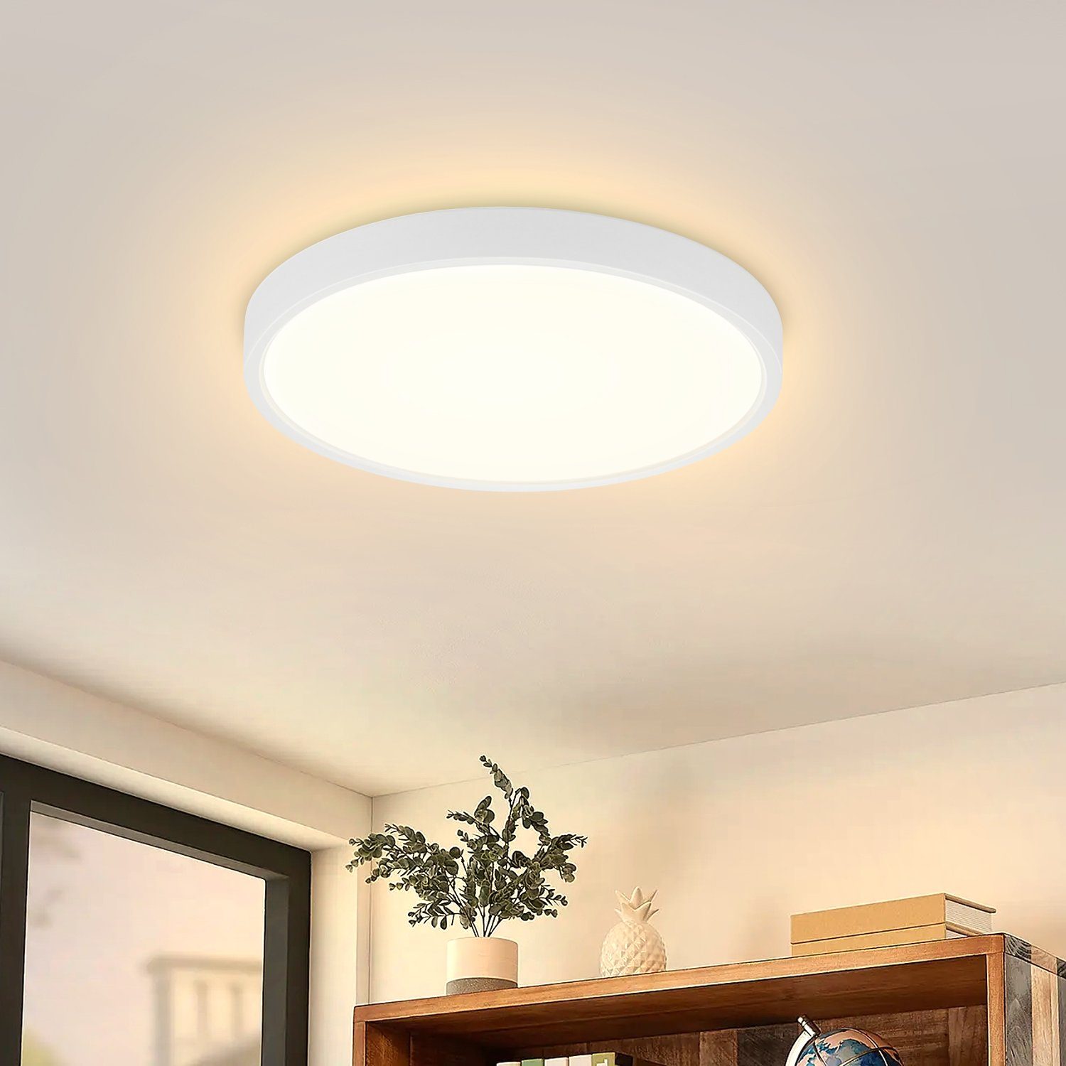NETTLIFE LED Lampa sufitowa IP44 8W Okrągła 3000K 17cm Płaska do łazienki Sypialni Oświetlenie sufitowe Kuchnia Korytarz