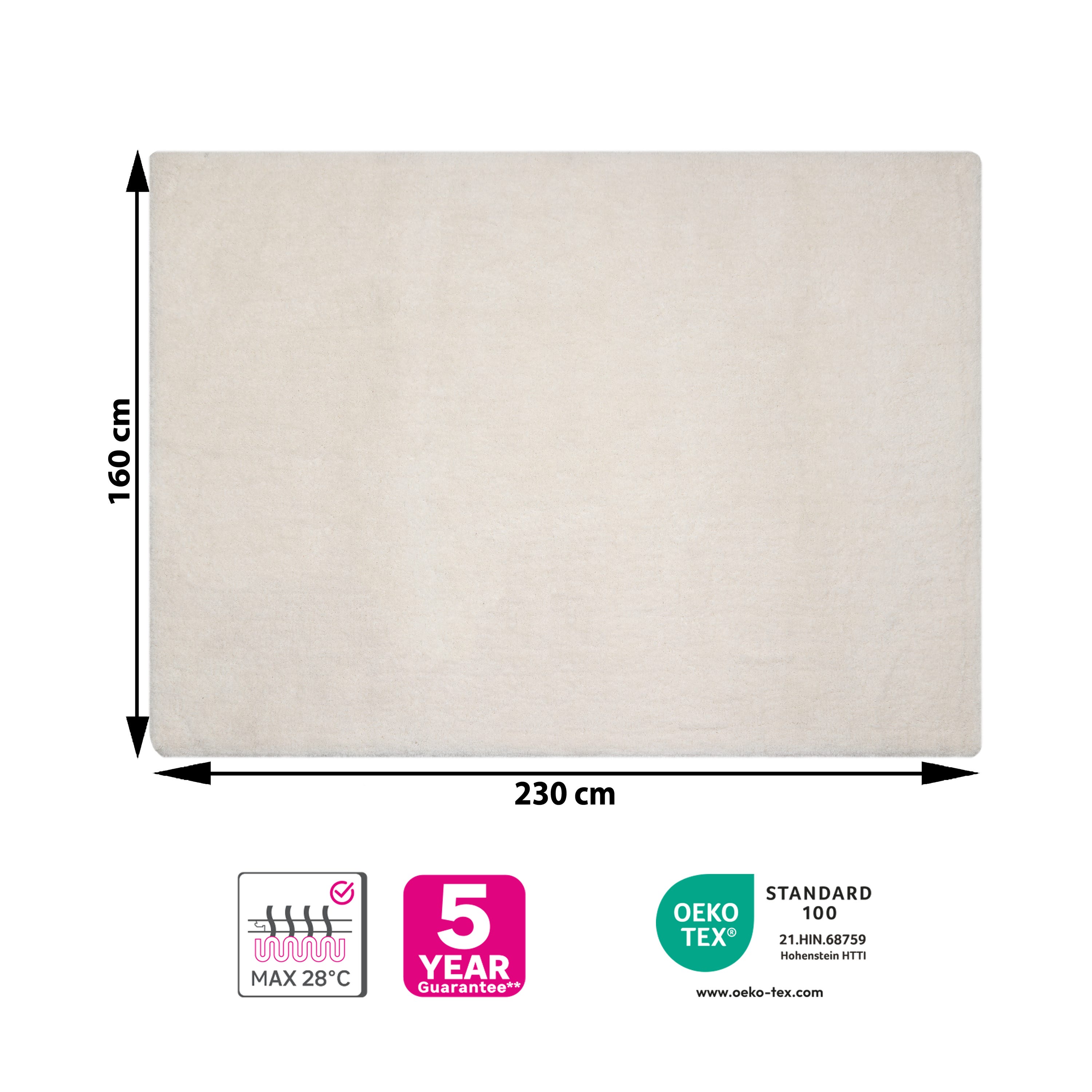 Tapis salon rectangulaire blanc TALKA - 160 x 230 cm - INSPIRE - 2