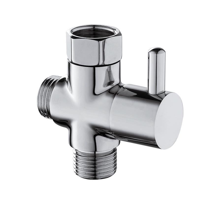 Zawór 3-drogowy, G1/2 cala, 3-drogowy adapter do kranu z litego mosiądzu, Zawór toaletowy do łazienki, Chrom