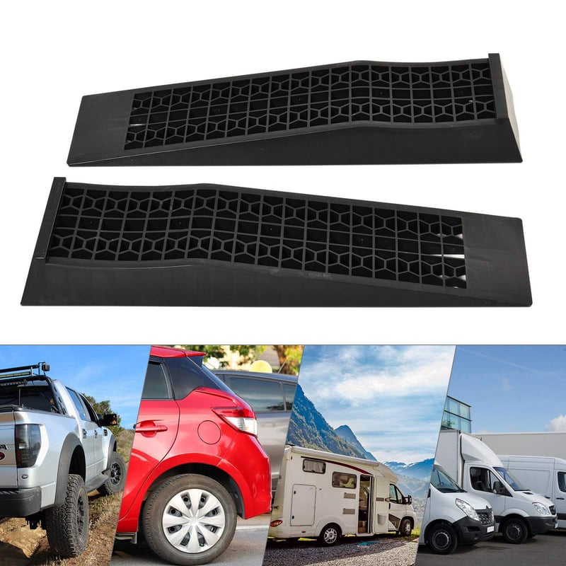 Gumowa rampa progowa 2 sztuki 70x20x8 cm – antypoślizgowa rampa do samochodu i wózka inwalidzkiego, kolor czarny