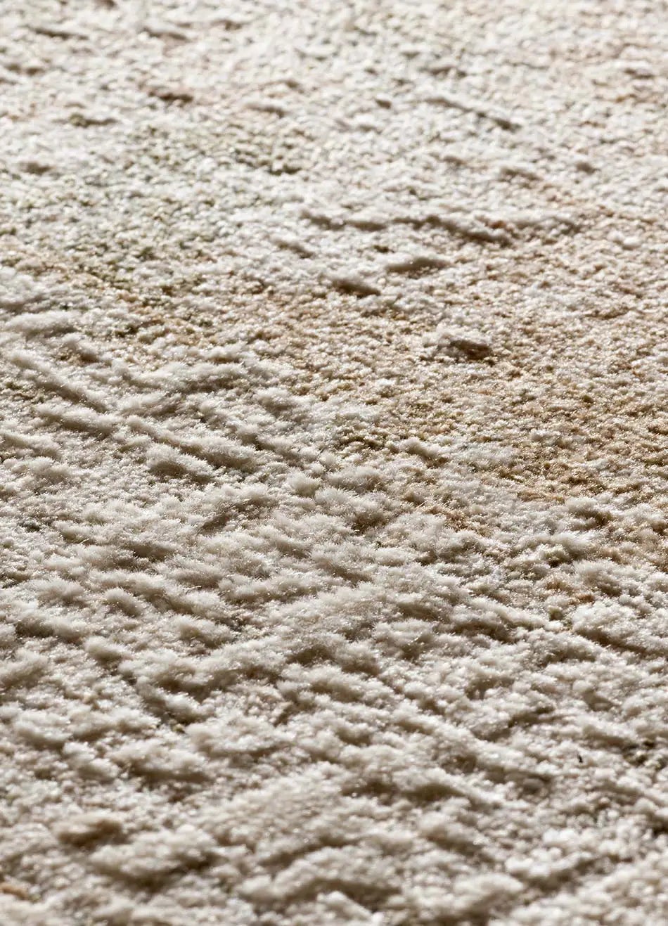 Tapis intérieur beige / vert rectangulaire l.200 x L.290 cm ONA abstrait avec franges - ATTICGO - 4