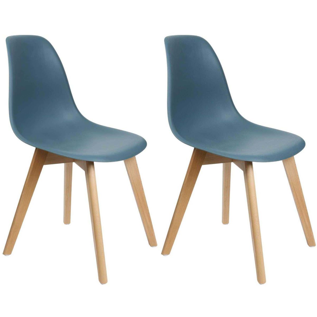 Chaise Scandinave En H Tre Et Polypropyl Ne Lot De Bleu The Home Deco Factory Leroy Merlin