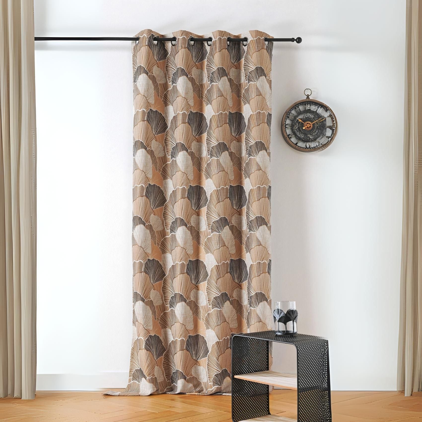 Juego De Cortinas De Cocina Diseño Floral Bordadas Beige | Meses Sin