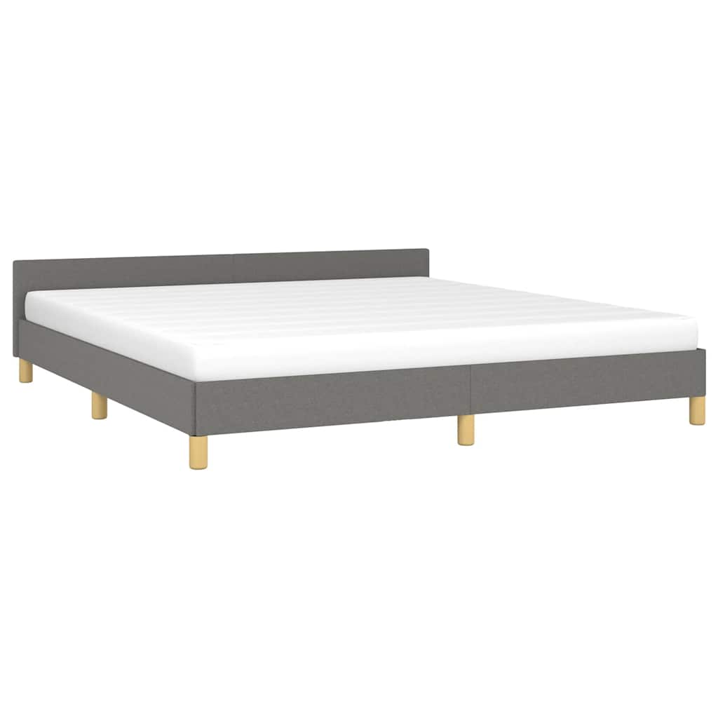 Cadre de lit sans matelas gris foncé 160 x 200 cm tissu - 3