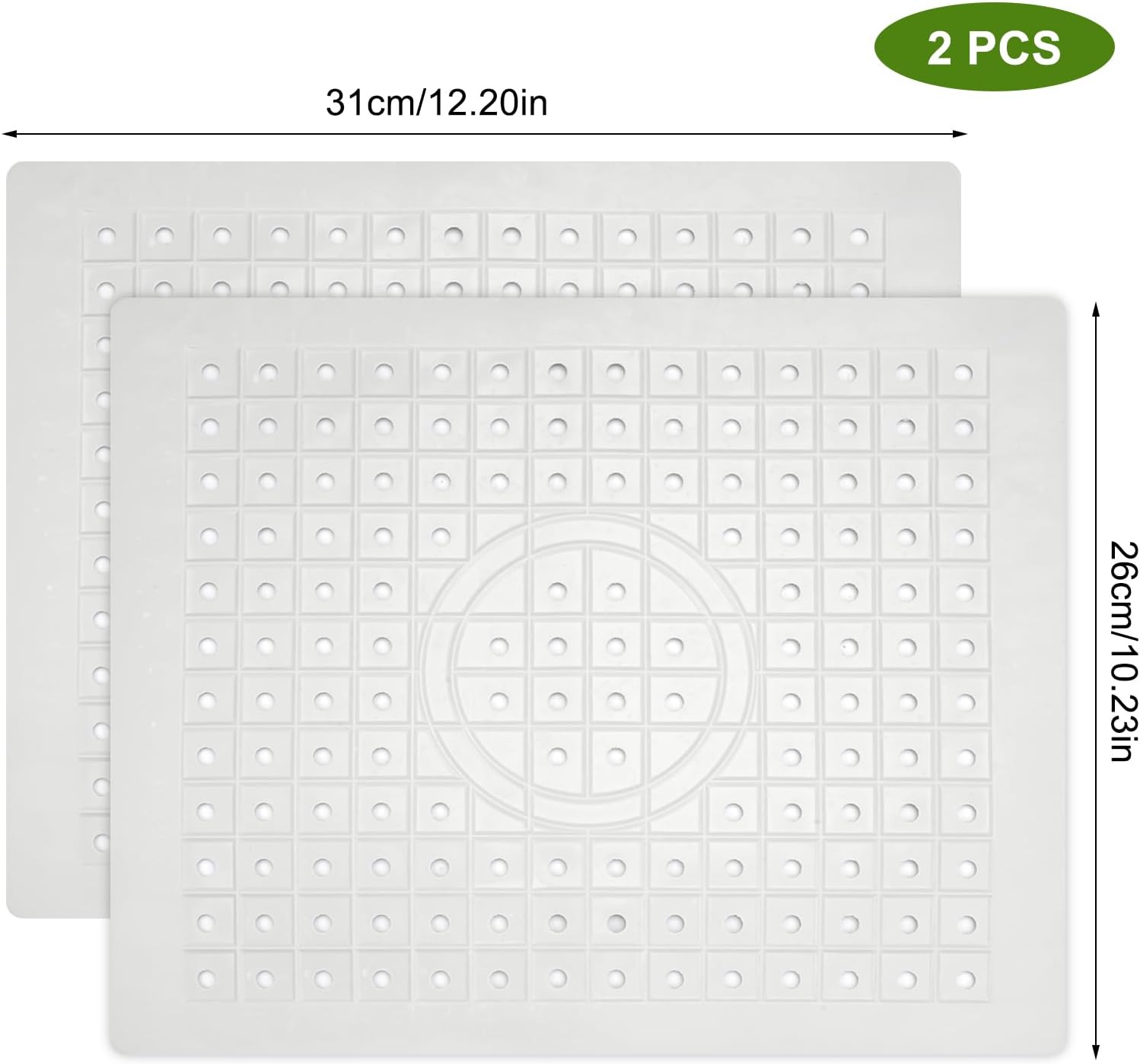 2 Tapis D’égouttoir En Caoutchouc Pour évier – Blanc, Rond 30x30 Cm, Antidérapant, Séchage Rapide (vaisselle, Verres) - 2
