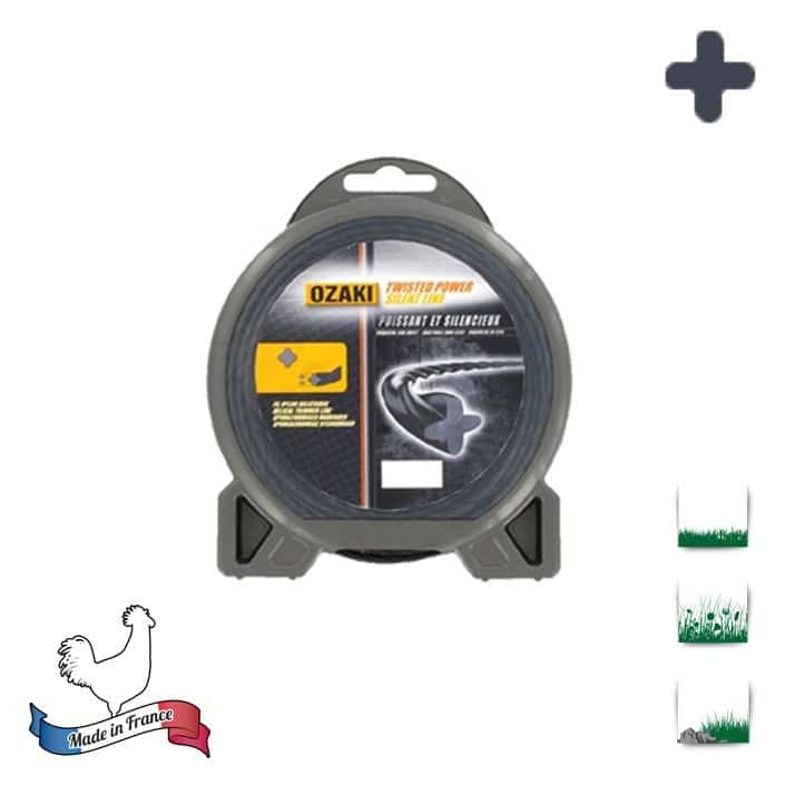 Fil nylon alu line OZAKI pour débroussailleuse - : 2 mm - L 126 m