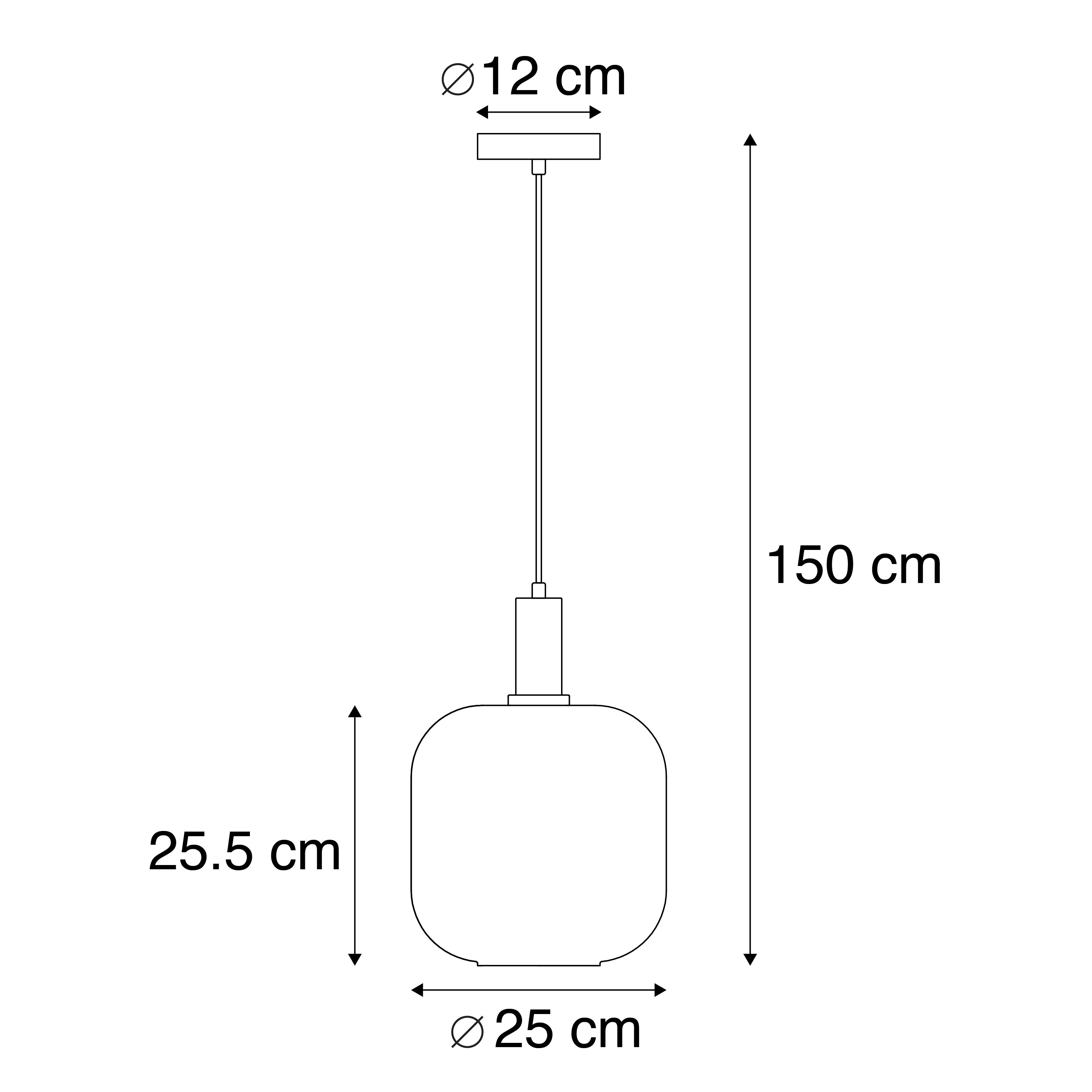 Qazqa design lampe suspendue intelligente - Zuzanna - noir et fumé, rond, ampoule led 7w, e27, 2700k - 6500k, dimmable, 25cm, - 3