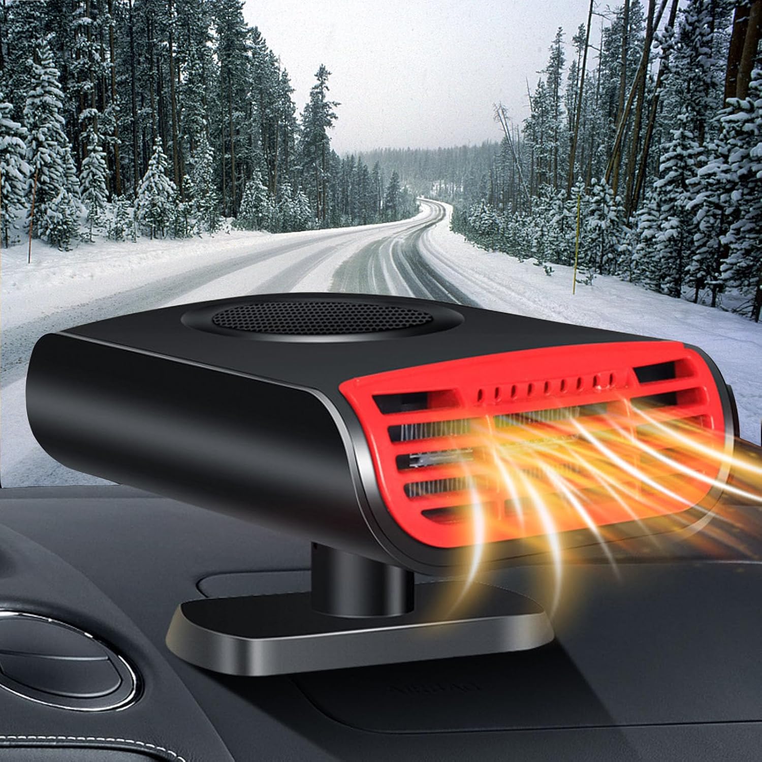 Chauffage Soufflant Voiture 12V 150W - 2 En 1 Chauffage/ventilateur, Rotatif 360°, Pour Allume-cigare (noir) - 10