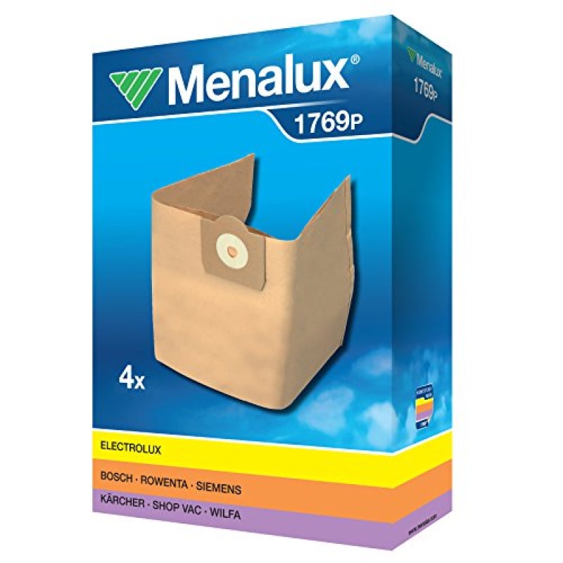 Menalux 1769 P Staubbeutel, 4 Stück, Weiß – Passend Für Bosch, Rowenta, Siemens & Mehr