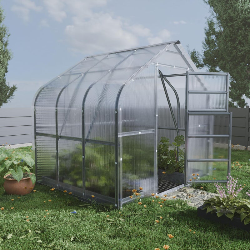 Szklarnia KLASIKA Standard 5 m2, 2,5 m x 2 m, 4 mm z pokryciem z poliwęglanu (z 1 automatycznie otwieranym dachem) 1szt.