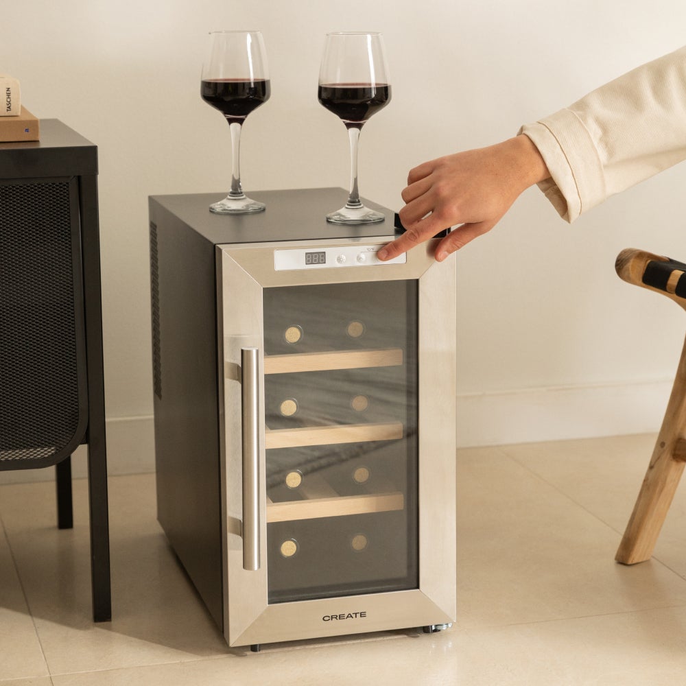 Cave à Vin HAEGER Chateaux 24 Bouteilles - Silencieuse, Panneau Tactile, Température 6-20°C, Éclairage LED Intérieur