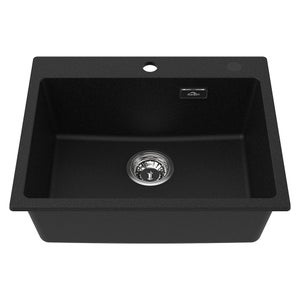 Évier Cuisine 1 Bac,en Granit,55*45*20cm,Kit de Vidage,Évier Cuisine Encastré,Trous de Montage pour Robinet/Distributeur Savon,Noir,EU Modèle Leroy Merlin Les bons plans des petits projets avant l'été