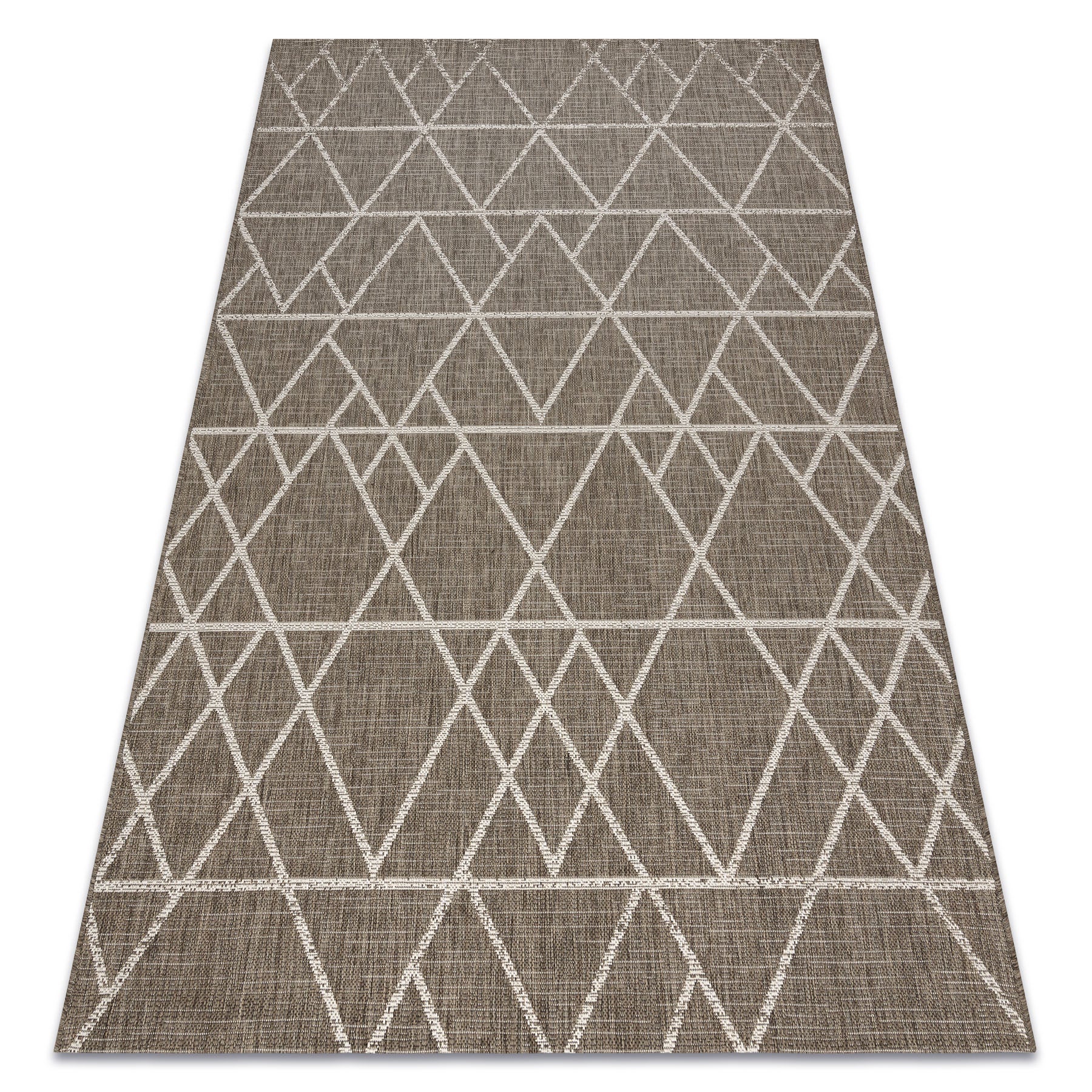 DYWAN SZNURKOWY SIZAL FLOORLUX 20508 taupe / champagne TRÓJKĄTY 160x230 cm