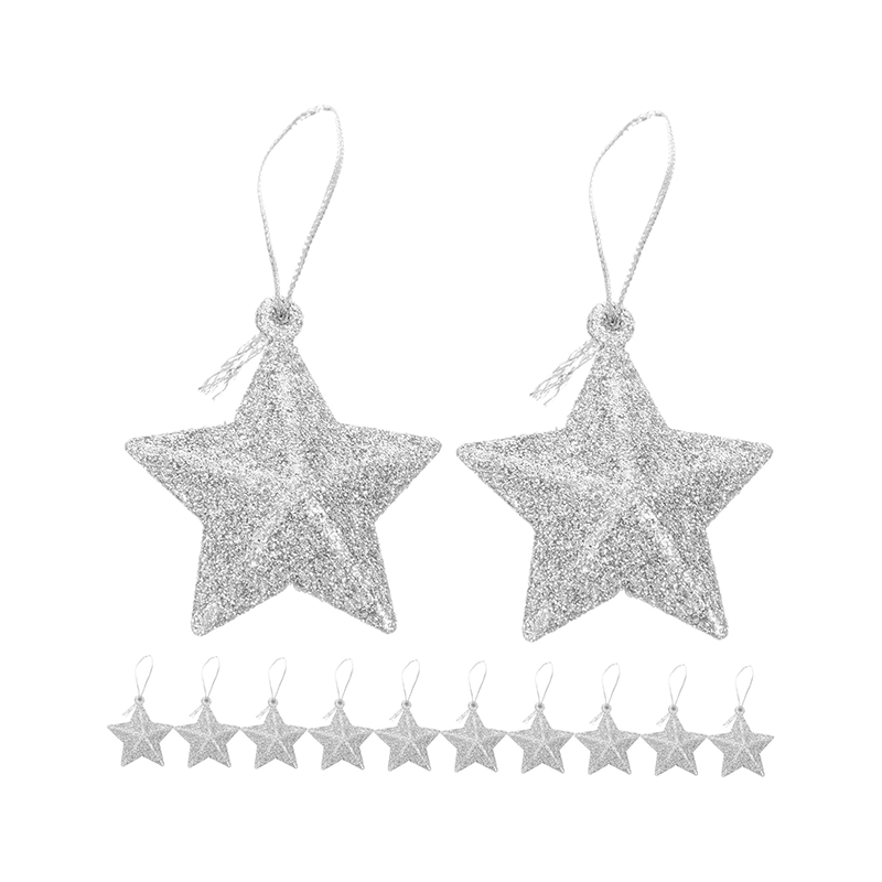 6 Adornos De Estrellas Navideñas Con Lentejuelas - Espuma Brillante, Tamaños 6 Y 7.5 Cm, Ideales Para Árbol, Puerta O Coche
