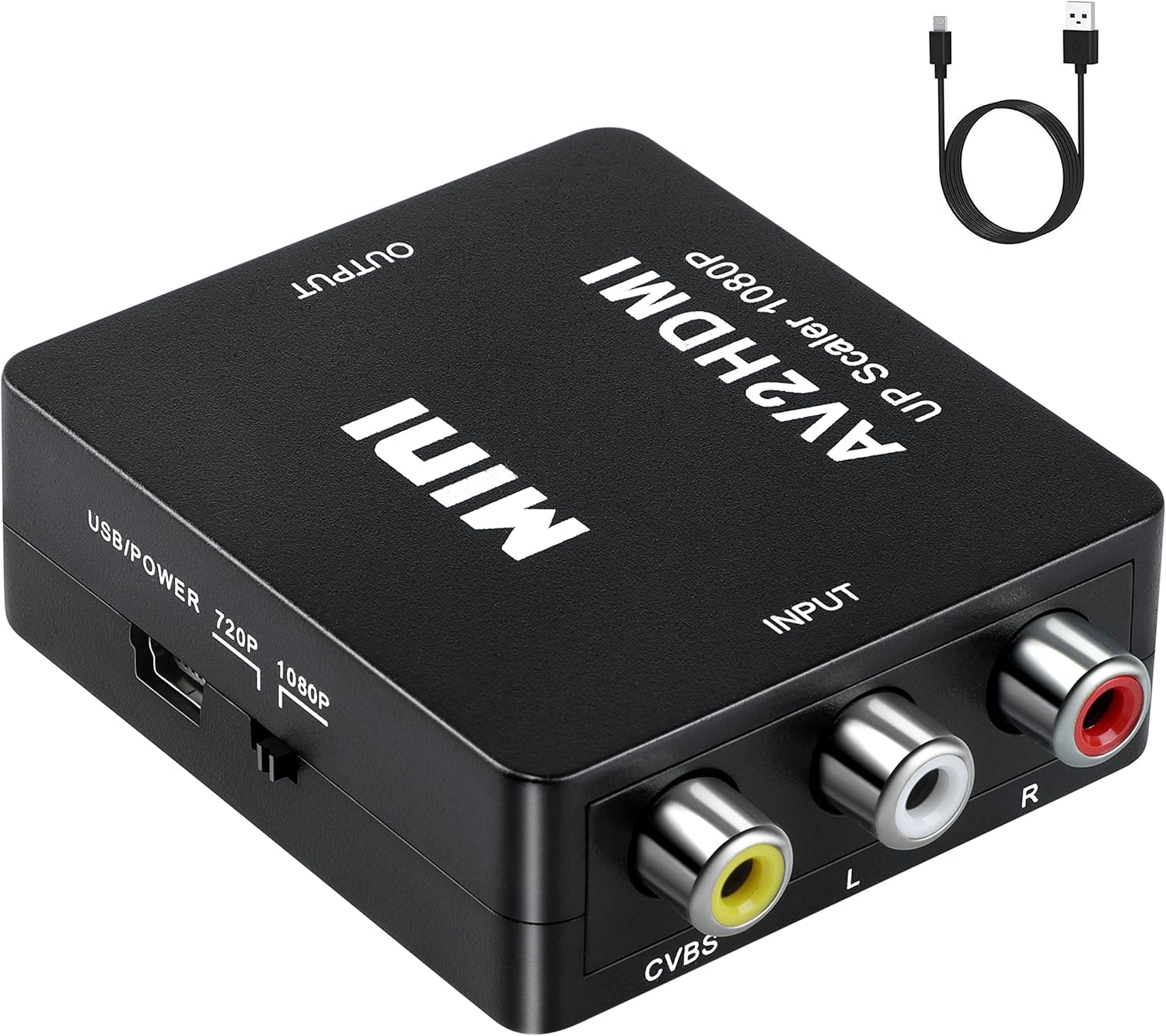 Convertisseur audio vidéo AV2HDMI, RCA vers HDMI 1080P, Mini RCA composite CVBS AV vers HDMI Convertisseur audio vidéo AV2HDMI, RCA vers HDMI 1080P, Mini RCA composite CVBS AV vers HDMI