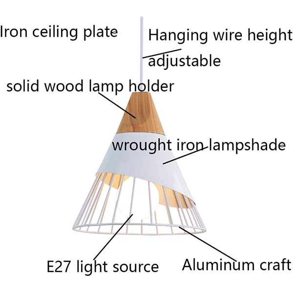 Żyrandol w stylu industrialnym do kuchni - Ø25 cm, Ciepłe światło - Regulowana wysokość - E27 - Lampa sufitowa - 5