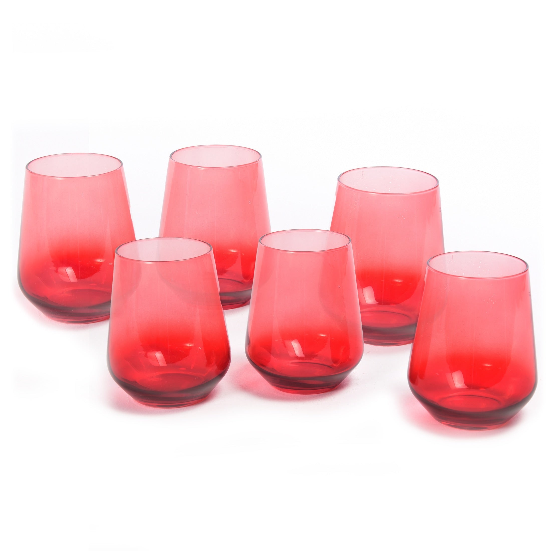 GUSTO CASA - Bicchieri in vetro Rosso Fides Red 35cl - set 6 pezzi – On Line Happy Casa Store