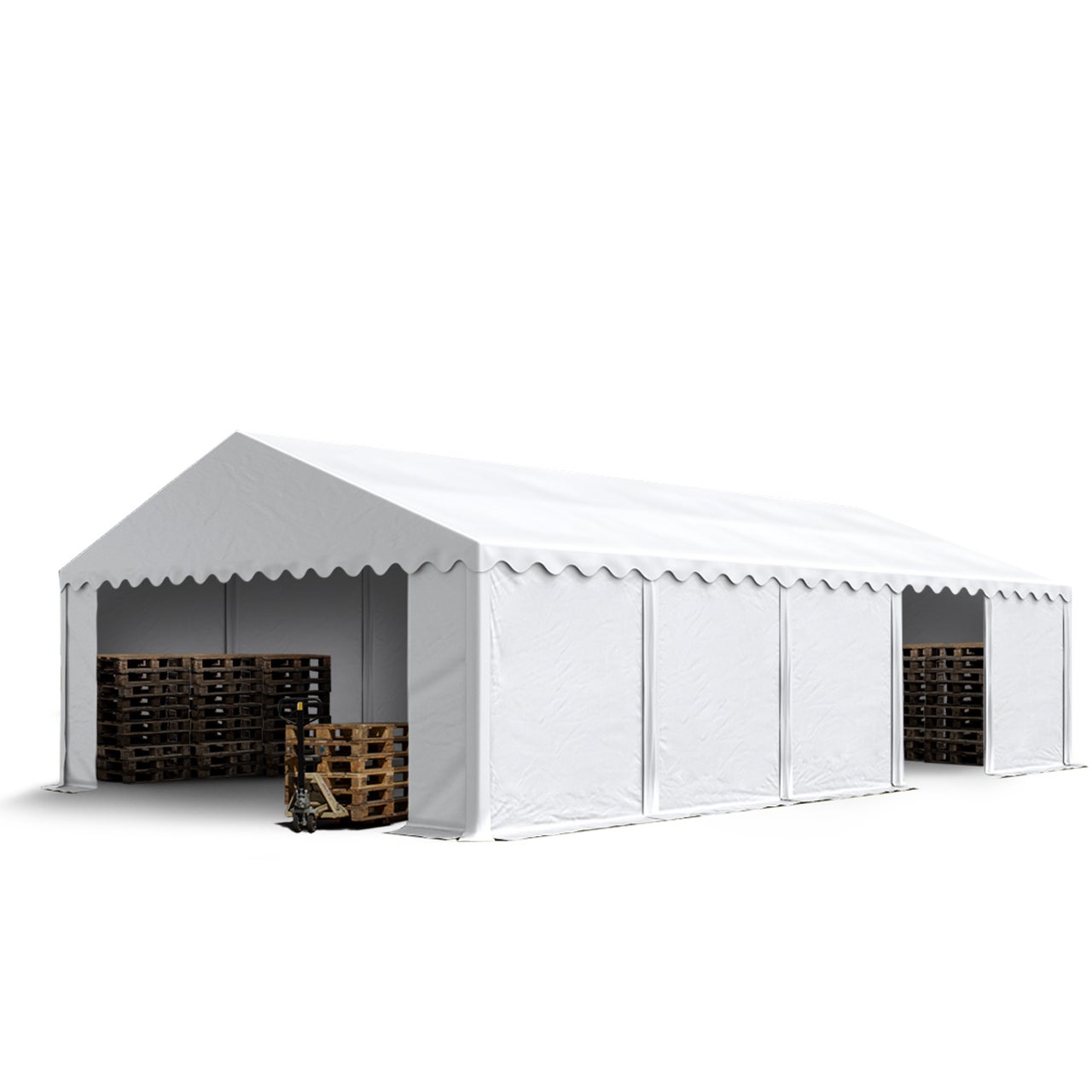 TOOLPORT Namiot magazynowy 5x10 m hala z plandeką PCV 750 N biały z ramą podłogową