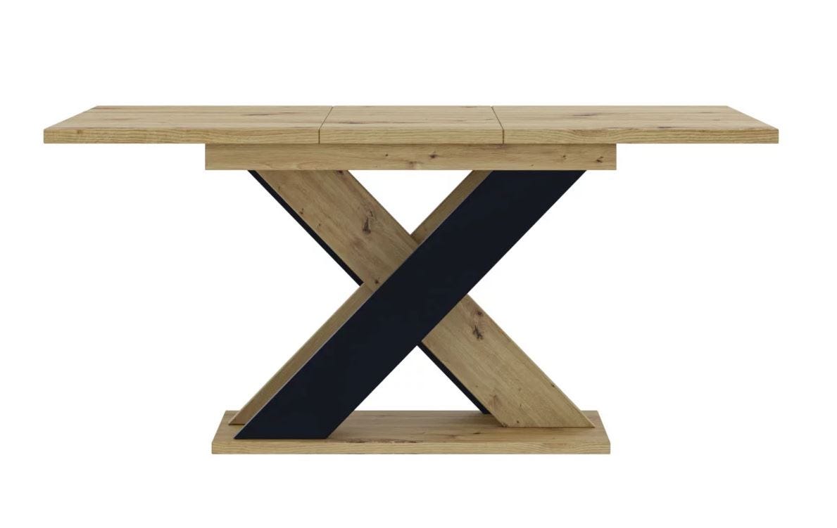 Table à manger extensible chêne clair et noir 120 à 160 cm Tosca Table à manger extensible chêne clair et noir 120 à 160 cm Tosca