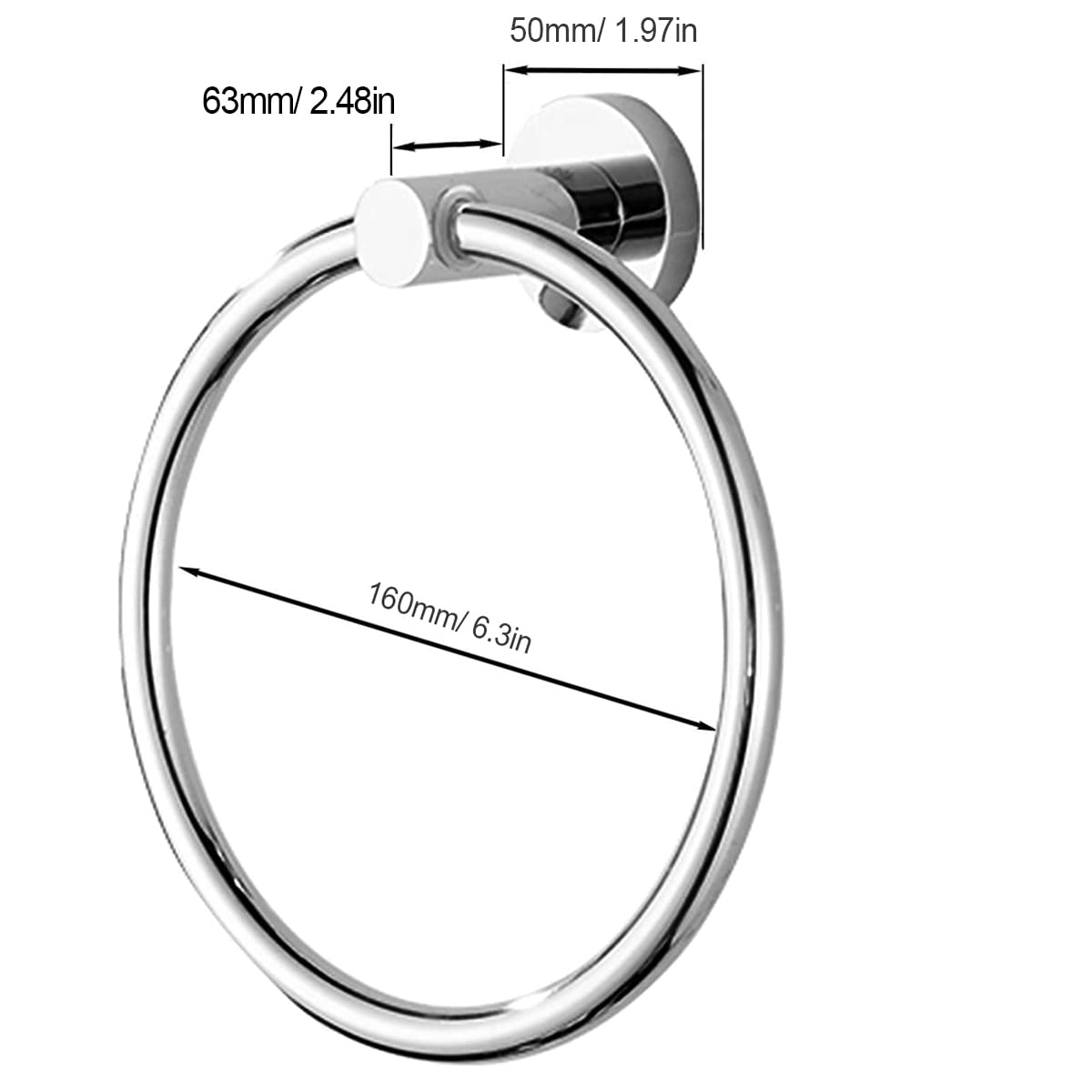 Portasciugamani ad anello da parete, portasciugamani singolo rotondo in acciaio inossidabile per bagno e cucina, nichel spazzolato | Leroy Merlin