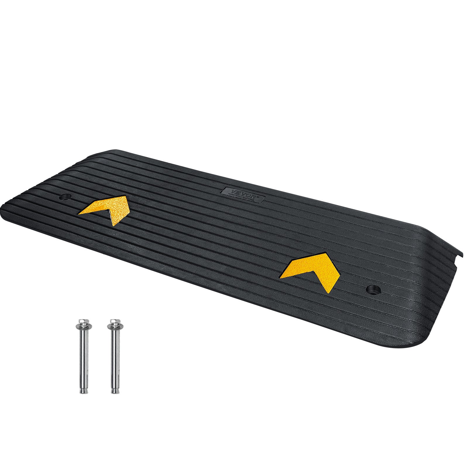 Rampa progowa drzwi z pełnej gumy rampa progowa nośność 15 ton rampa krawężnikowa z kanałem 110x32x3,8 cm rampa dla wózków inwalidzkich rampa wj VEVOR