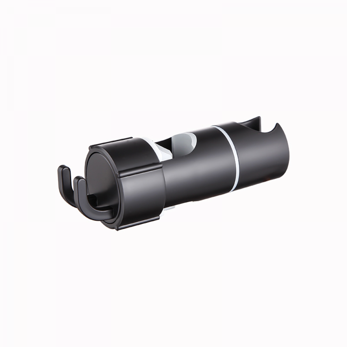 Suport pentru cap de duș, tijă glisantă reglabilă 18-28 mm, suport pulverizator pivotant la 360 de grade cu 2 cârlige, negru