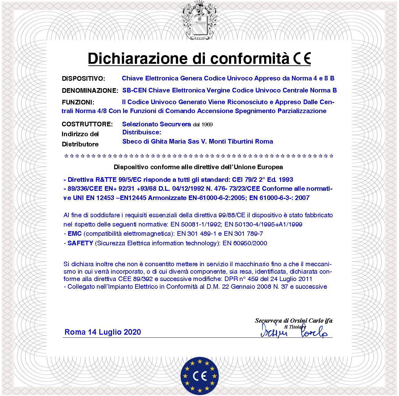 Chiave Elettronica DKC Codice Univoco per Centrale Norma Bentel Connettore 6 Contatti Pulsante Attivazione dei Gruppi Contenitore ABS con Foro per Por - 2