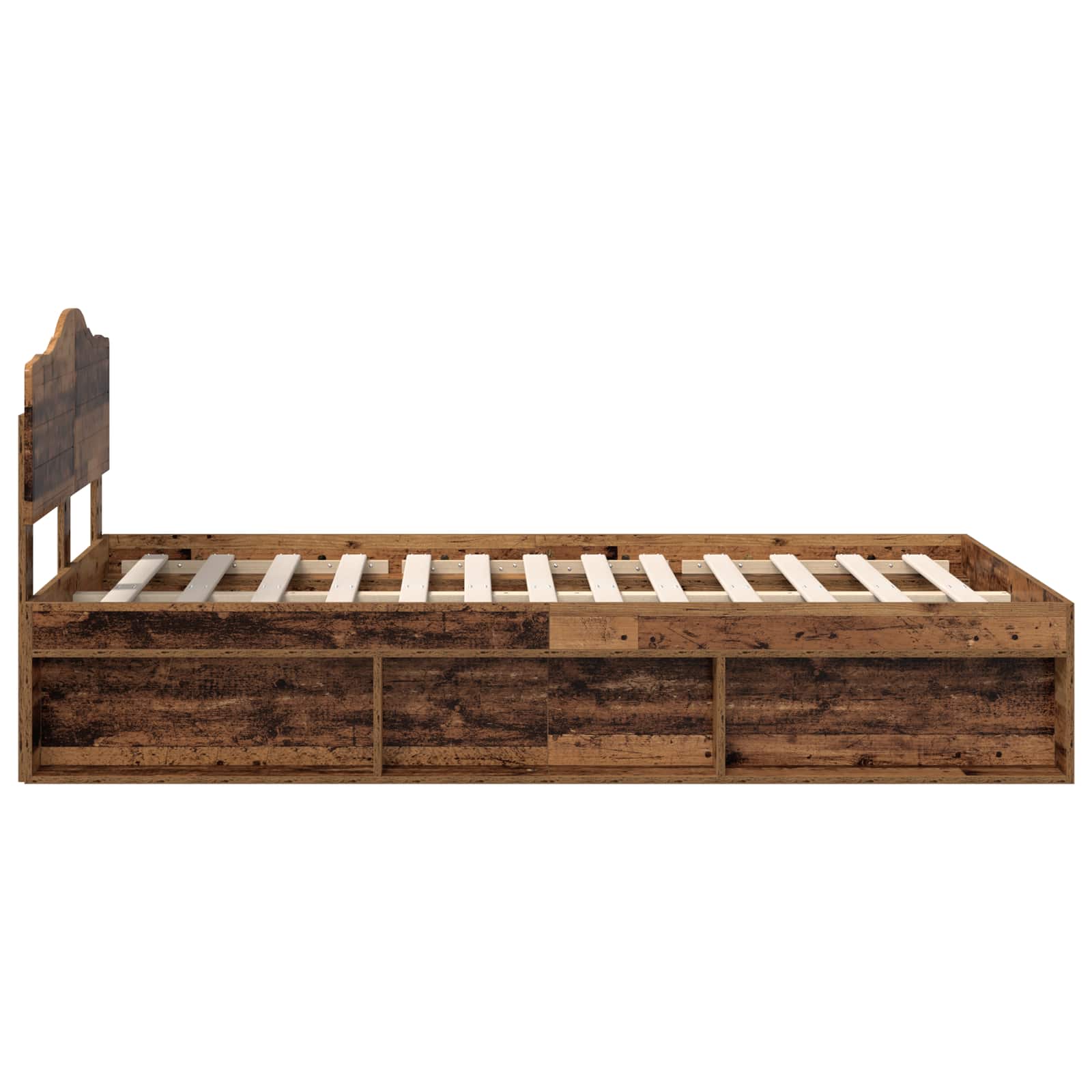 Cadre de lit bois ancien 135 x 190 cm en pin massif - 8