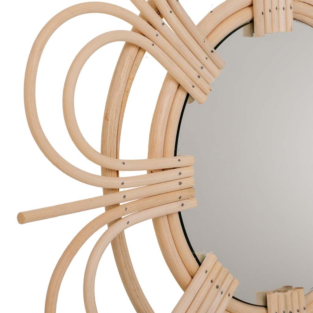 Miroir en bambou marron d40/16,5x02h - 5