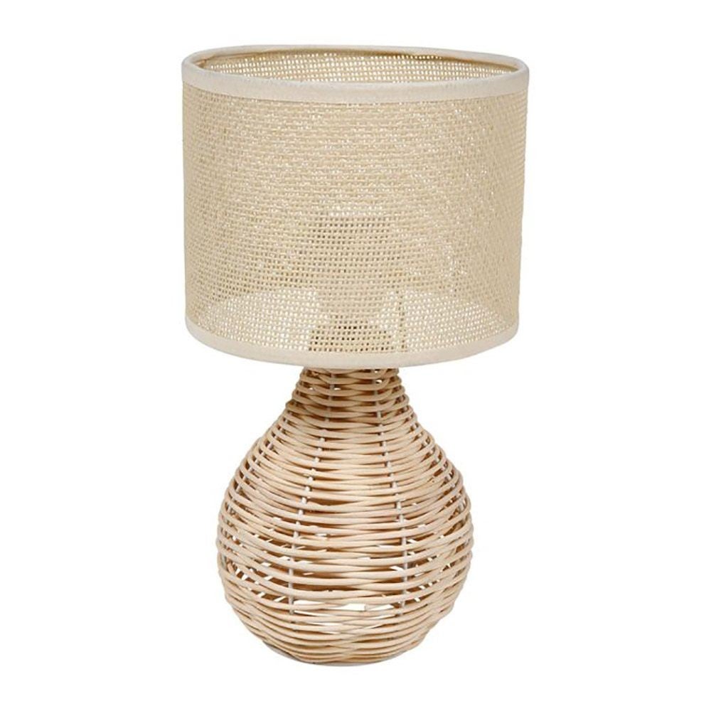 Lampe à Poser En Bois Charme - Relief Blanc, Dimensions 25x15x42 Cm, Douille E14 Max 40W - Marque Ostaria
