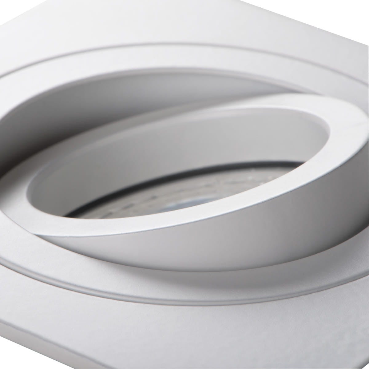Plafonnier encastré carré – Aluminium blanc mat – Réglable 30° – Ø80mm - 2