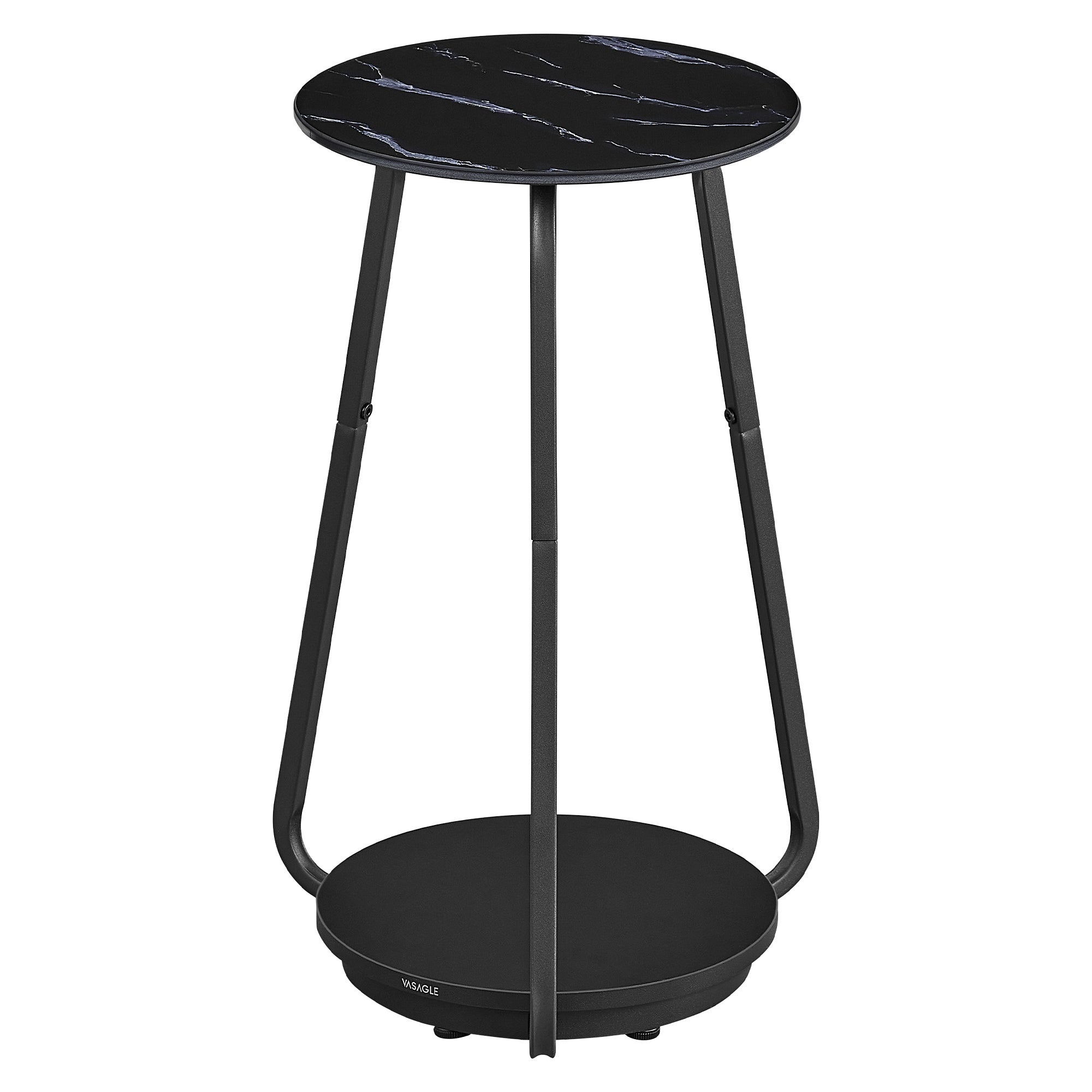 Table d'Appoint Ronde, Table de Chevet à 2 Niveaux, Guéridon avec ...