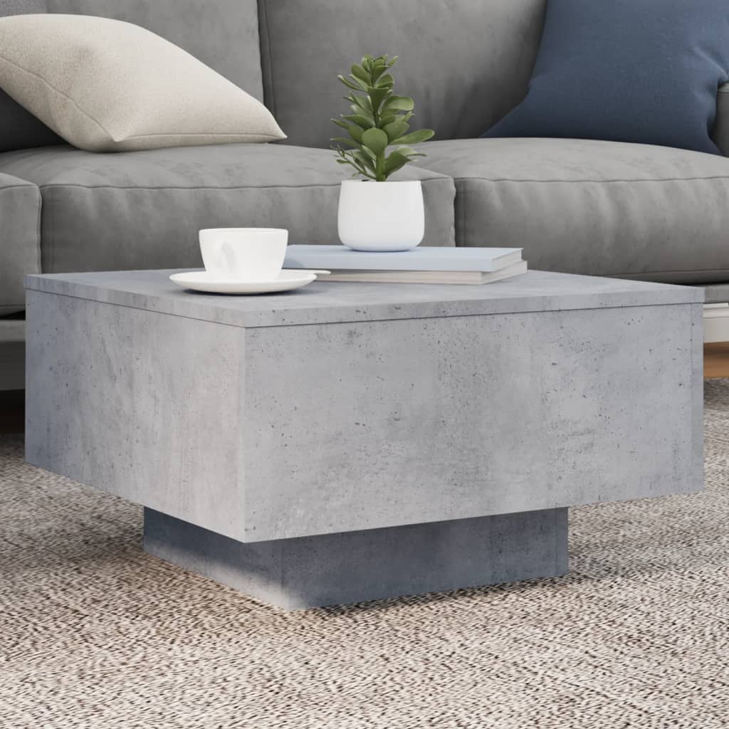 Vidaxl Mesa De Centro Madera De Ingeniería Hormigón 55X55x31 Cm Gris , Leroy Merlin
