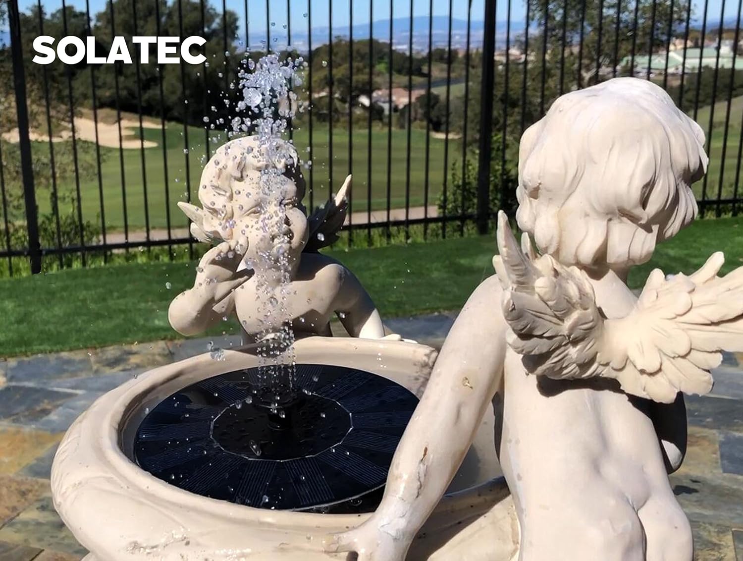 Solatec Fontaine Solaire Pompe à énergie Solaire 1,4 W - Pompe Submersible pour Bassin, Piscine, Jardin, Aquarium. - 4