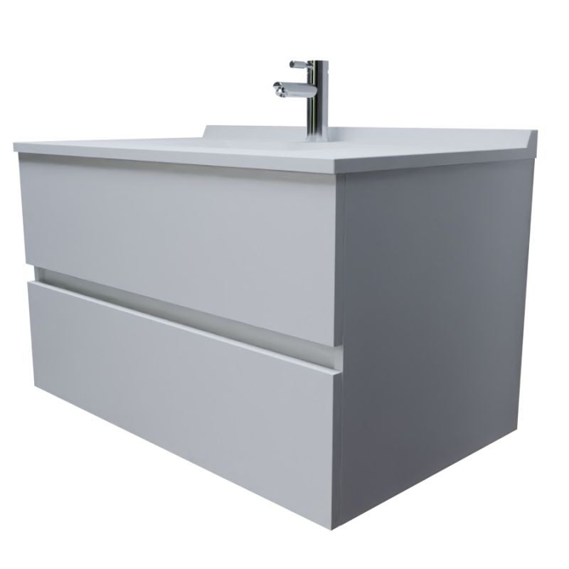 Meuble vasque L 90cm P 55cm ROMY - Blanc brillant - 5