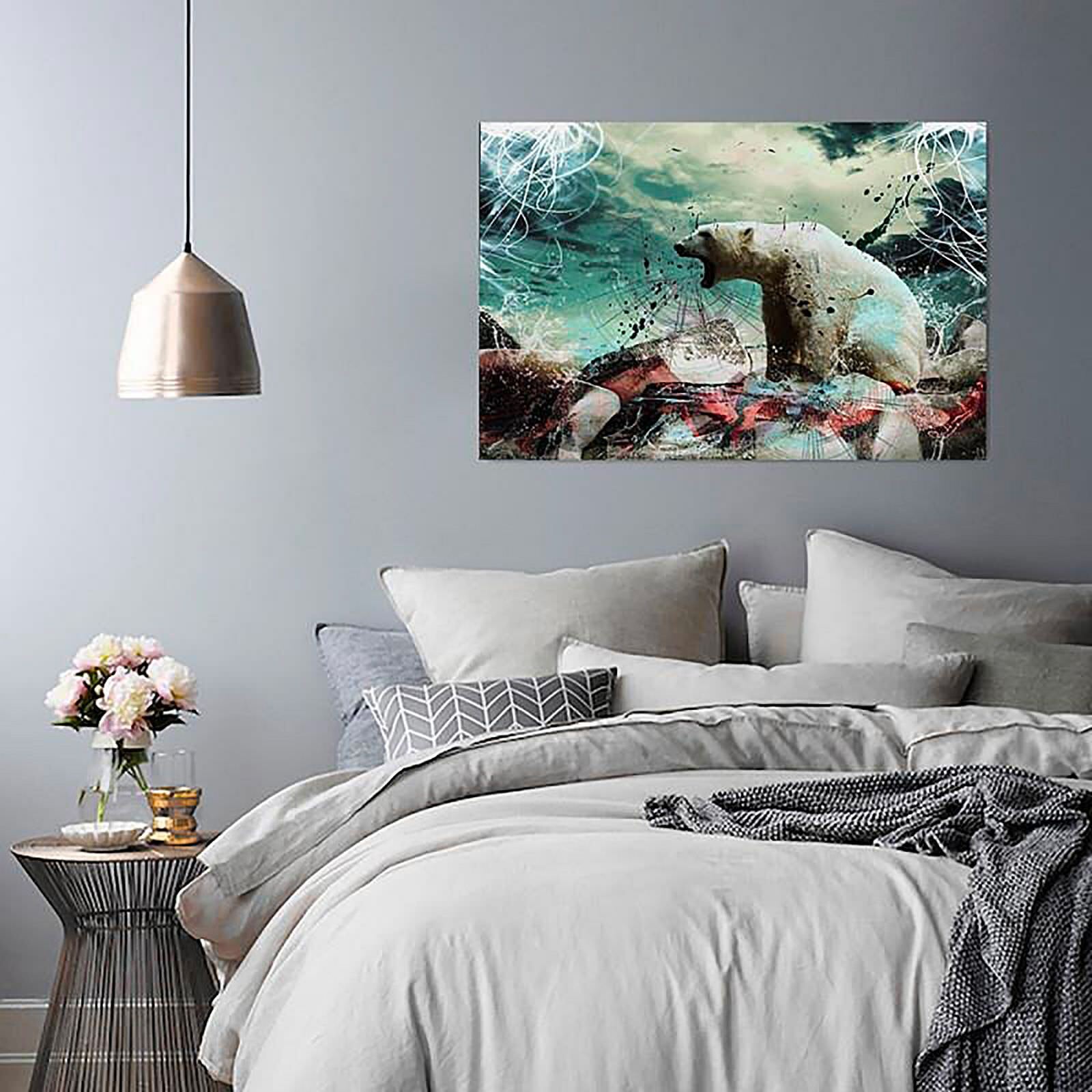 Tableau bois ours blanc - 120 x 80 cm - 3