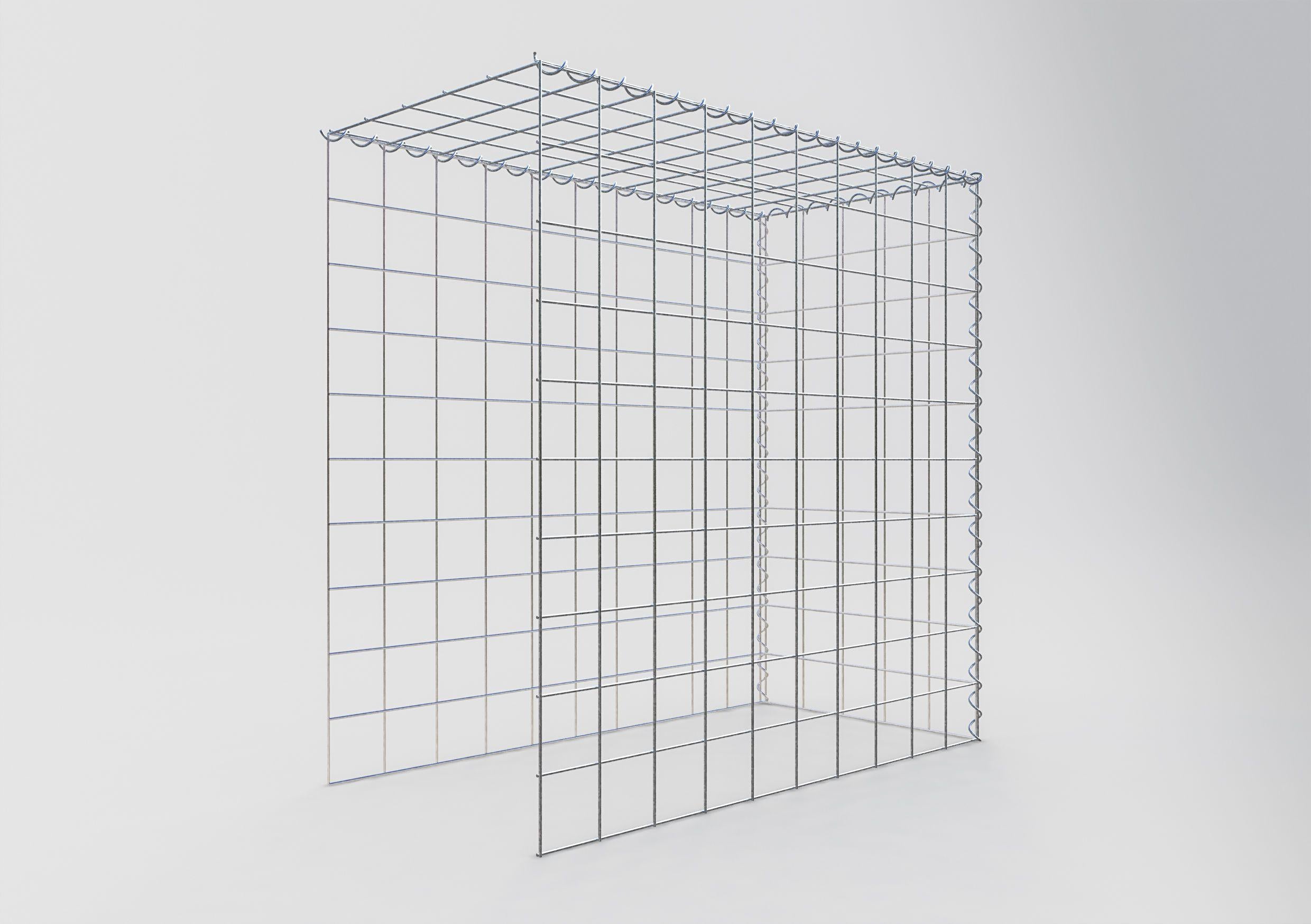 Gavión para ampliar y apilar, 100x100x50cm (LxHxP), malla 10 x 10cm, sin rejilla frontal ni inferior - 2