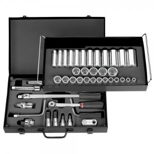 Bixury 21 Pièce Coffret Douilles Profil à 12 Pans 1/2 8-36 mm Clé à Douille 12 Pans Jeu de Douiles 1/2 Jeu de Clé à Douille Multiple CR-V Coffret de Douille Multidents