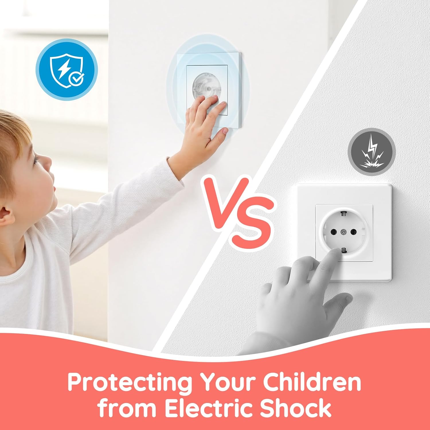 Protector De Enchufe Para Bebés Y Niños - 6 Piezas De Seguridad Eléctrica - Color Negro