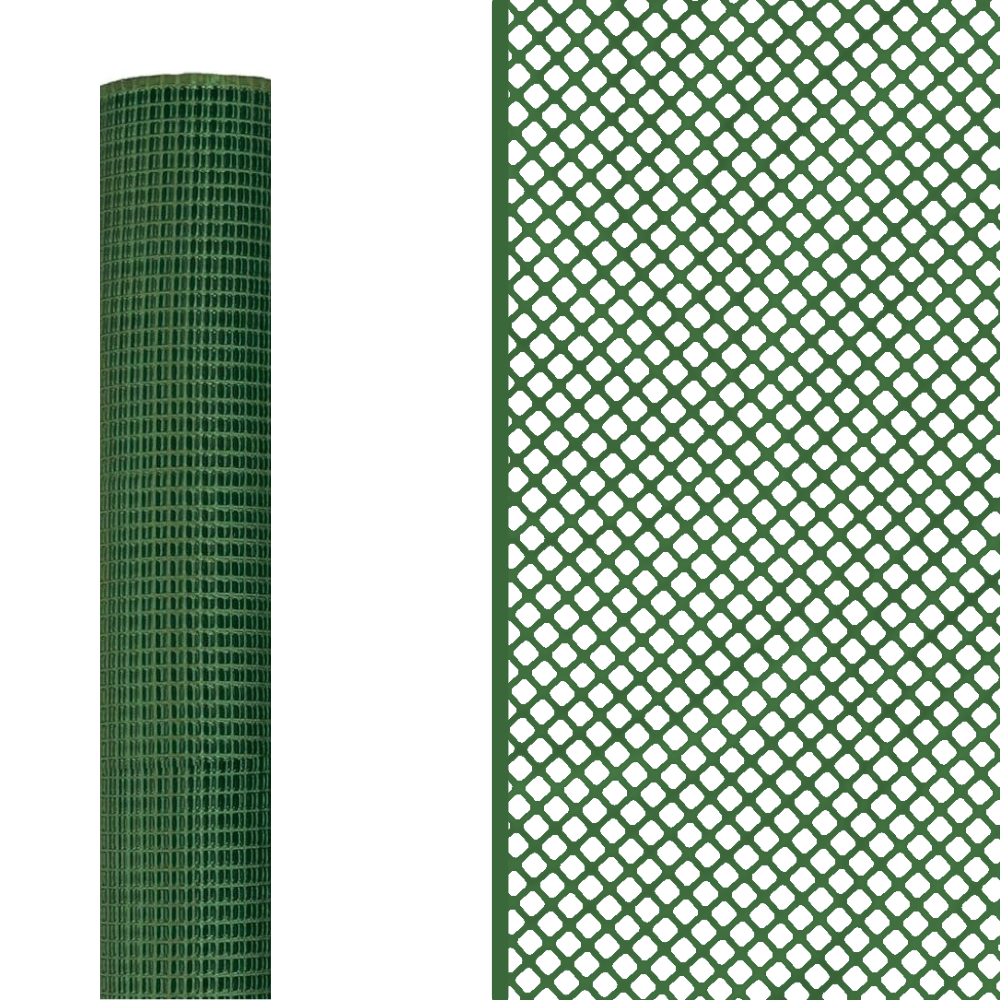 Rete Da Voliera Verde Maglie Quadrate 12X12Mm Rotolo Da 5M Alto