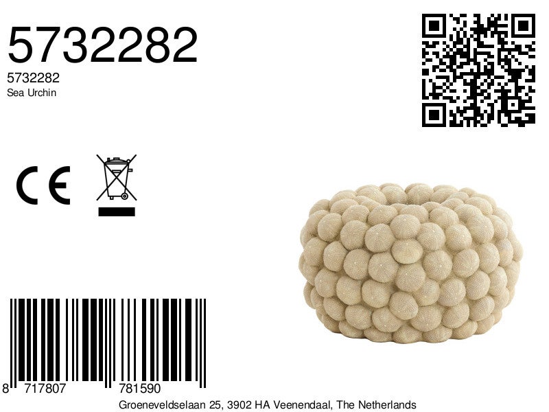 Vase Light & Living SEA URCHIN en couleur sable – Ø40x23,5 cm - 4