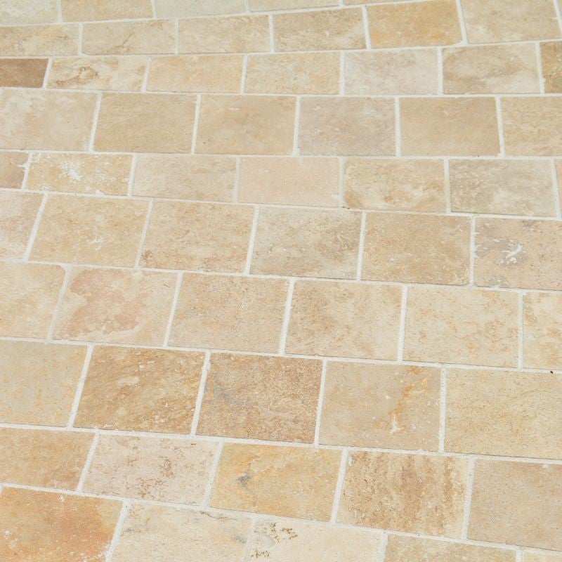 Pavé Travertin Rustic beige Vieilli 15x15x3 cm - Boîte de 1m² - 3