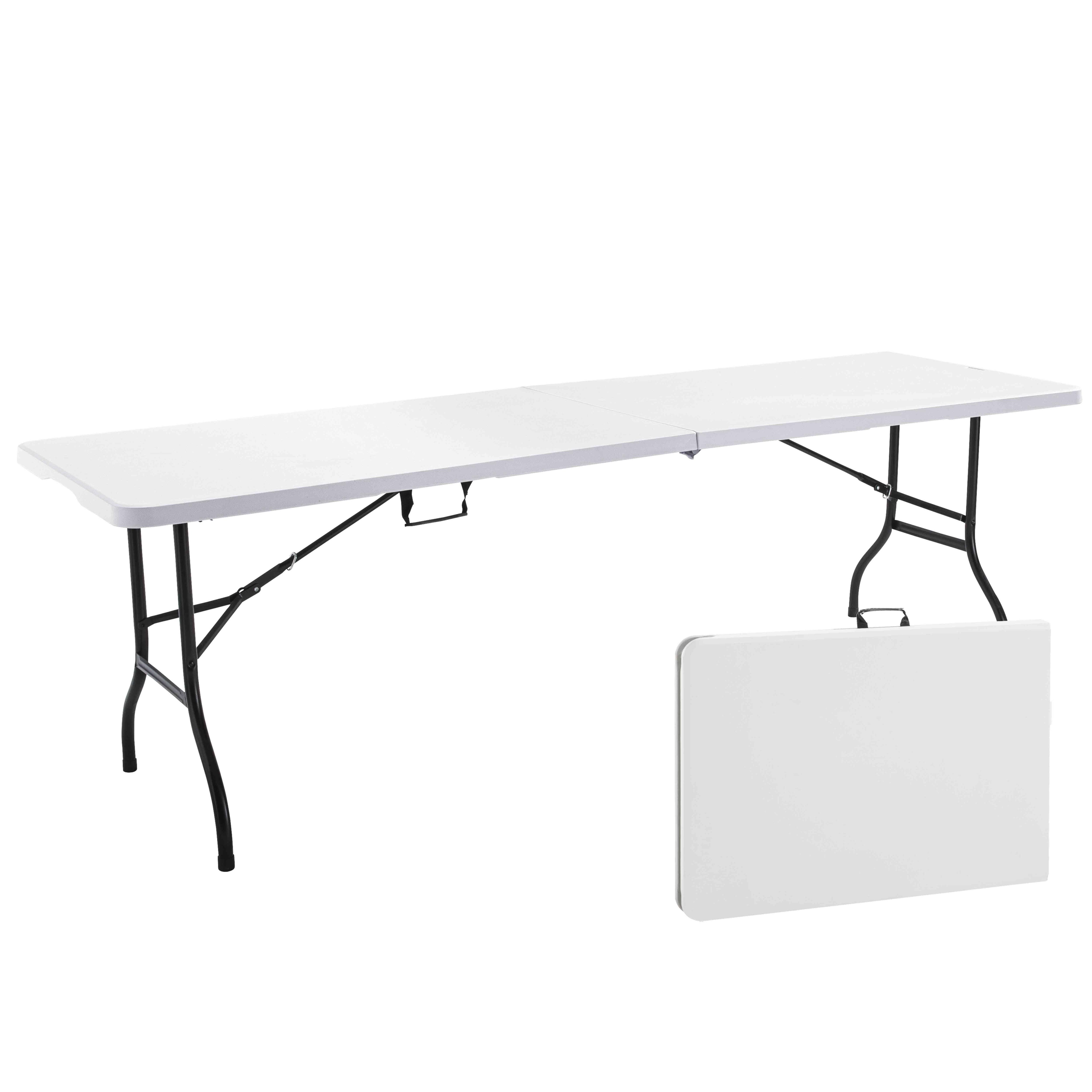Tovaglia Elasticizzata In Spandex Bianco Per Tavolo Rettangolare 10 Piedi (172x70x70 Cm) - Copritavolo Con Tasche Per Gambe, Lavabile, Per Feste E Matrimoni