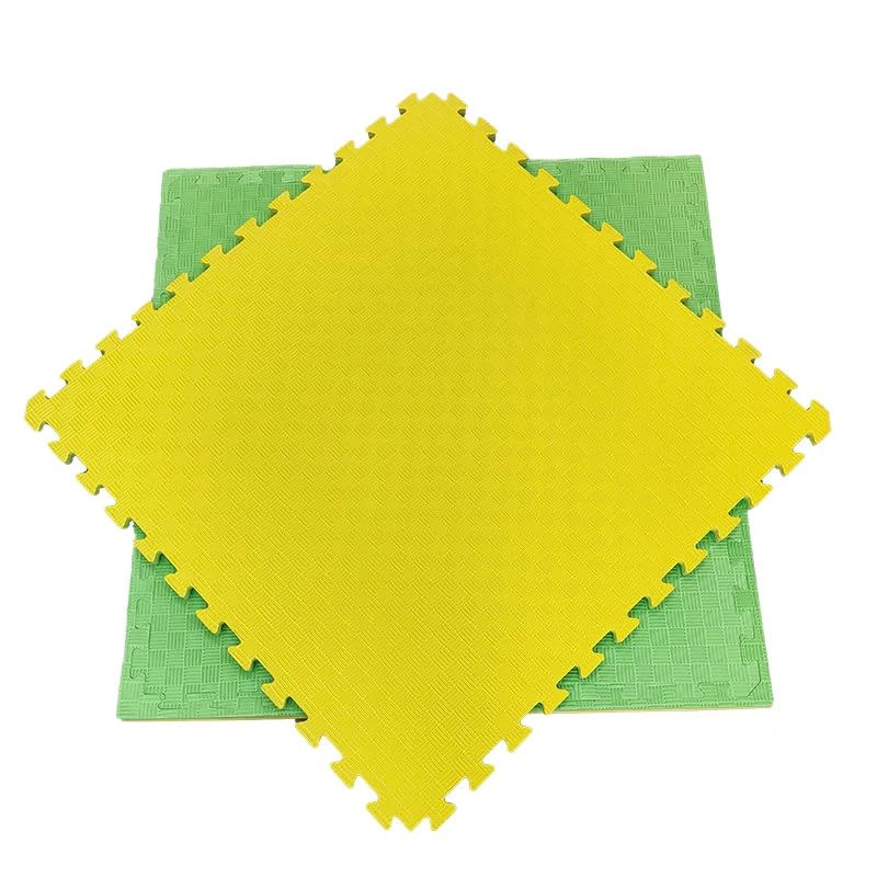 Artatami® Tatami Puzzle 1x1x20 mm Verde - Amarelo Pacote Econômico [24 Unidades] Artes Marciais. Caratê, Judô e Taekwondo, Espuma EVA. Antiderrapante. - 3