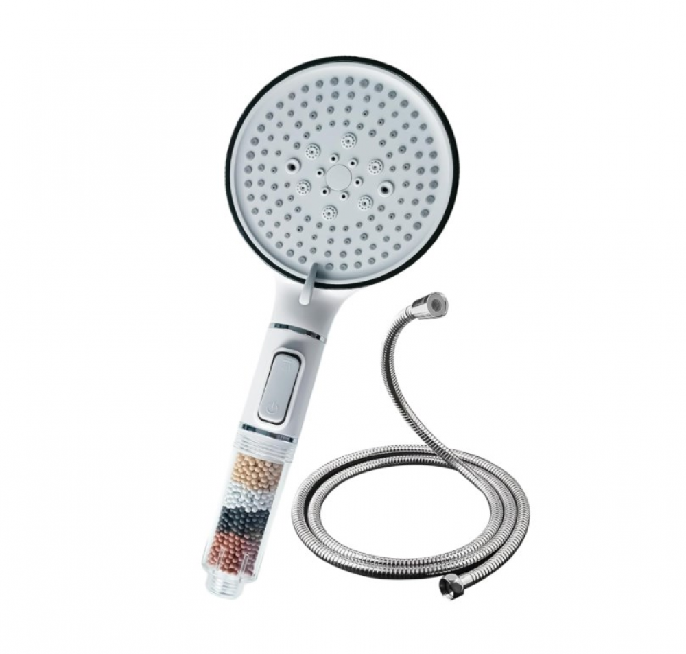 Pommeau De Douche Haute Pression Avec Filtre Anti-Calcaire - 4 Modes, Tuyau 1.5m, Économie D'Eau