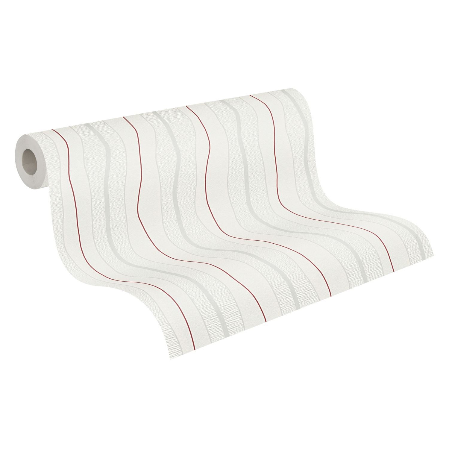 Tapeta paski kremowymIczerwonym - 53 cm x 10.05 m - A.S. CRÉATION